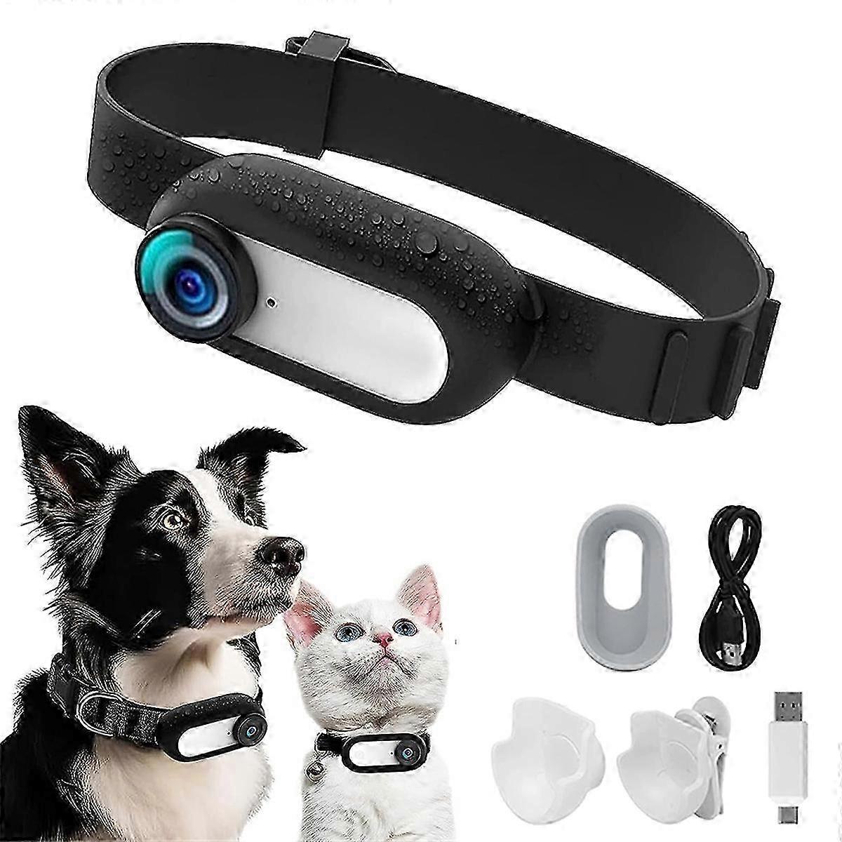 HD Wireless Collar Camera, Dog Cat Pet Camera Collar black