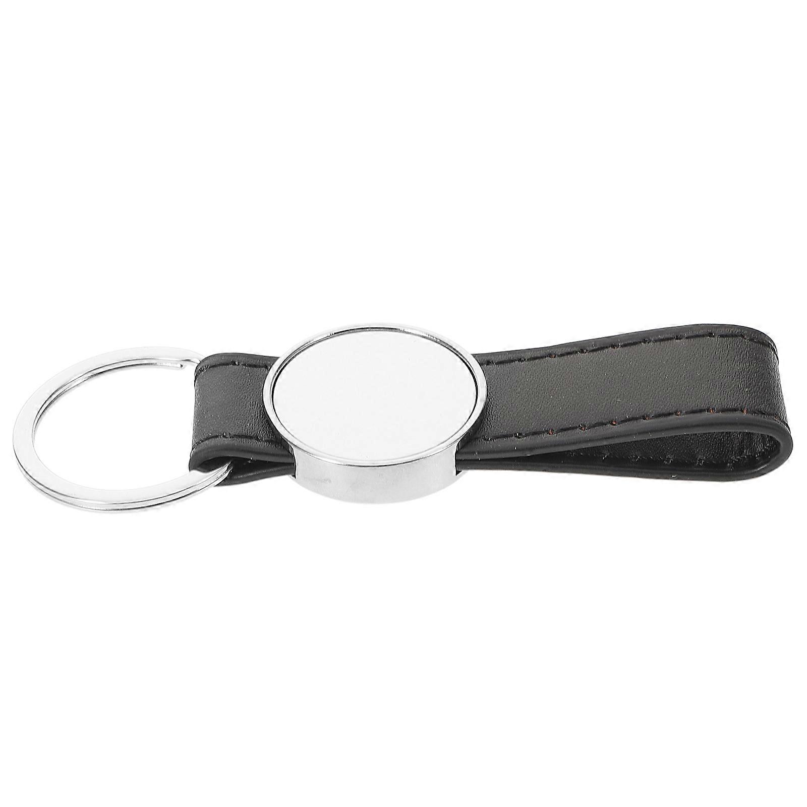 Black PU Sublimation Keychain Blanks for DIY Crafts and Decor Safe Reusable 1.5 x 3.5 Inches
