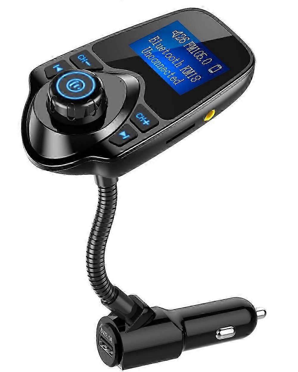 Wireless Car Bluetooth FM Transmitter Radio Adapter Car Kit W 1.44 Inch Display Support All Smartphone Audio Player TF/SD Card and USB Car Charger