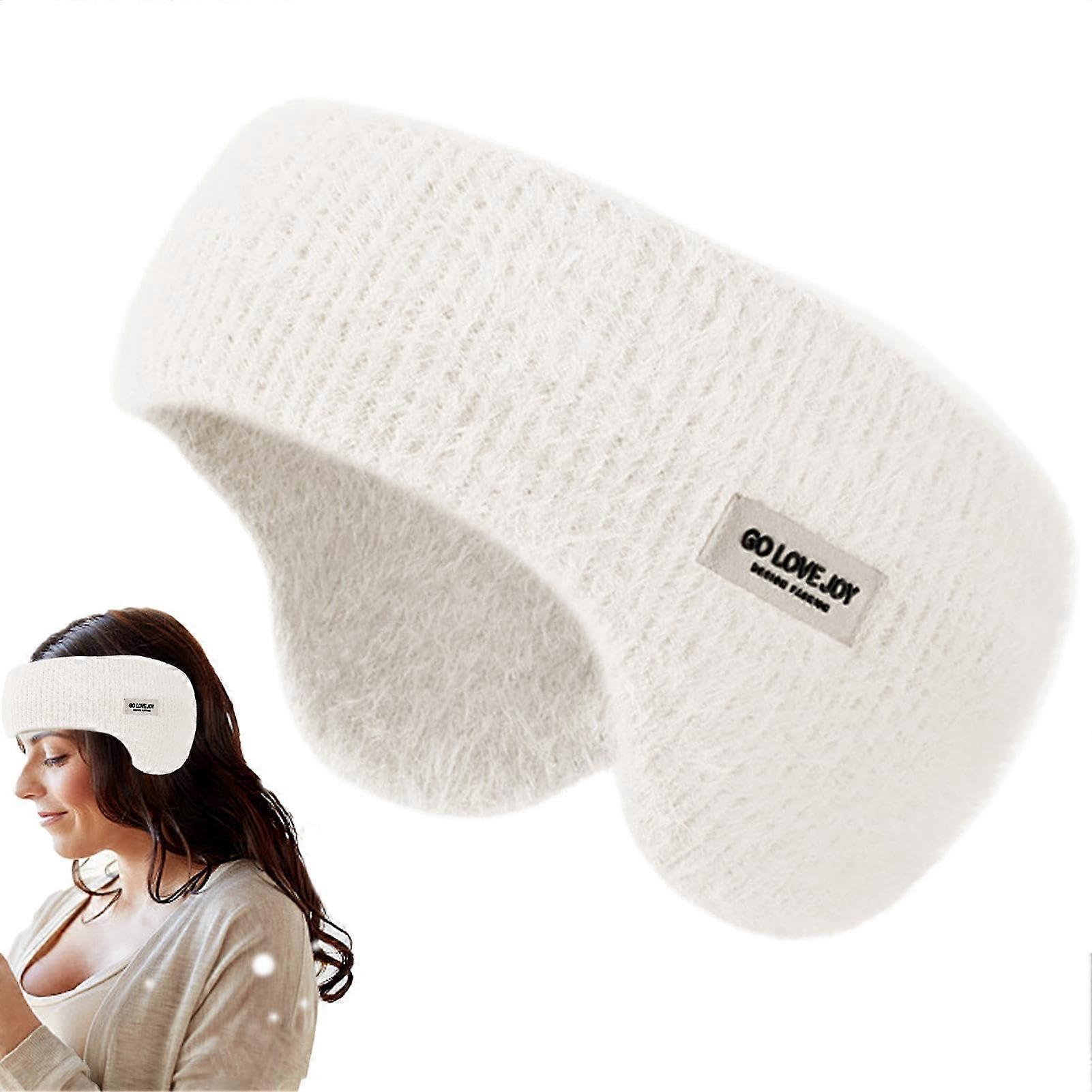 Soundproof Earmuffs Comfortable Warm Ear Defenders, Portable NoiseReduction Ear Muffs, White For Sleeping, Studying
