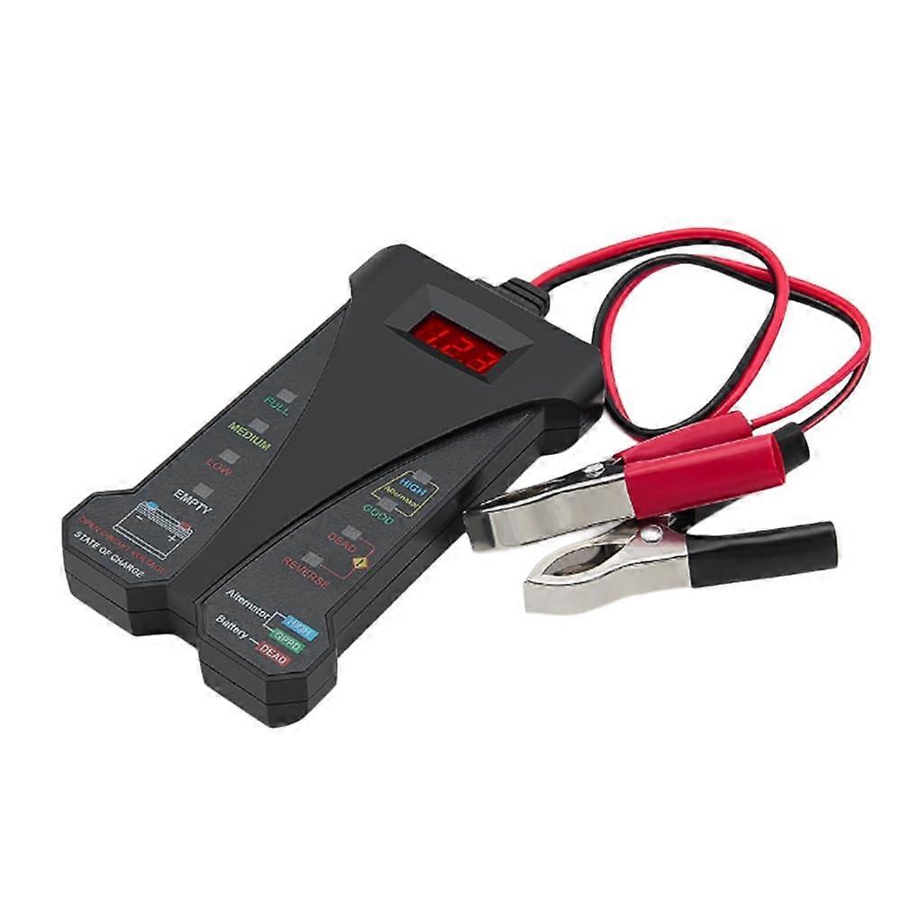 Car Digital LED Display Battery Tester 12V Charging System Analyzer With Clips For Car And Motorcycle