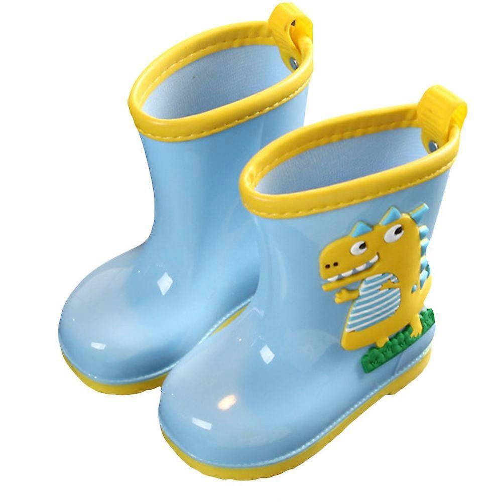 Rain Boots for Kids Boys and Girls Simple Design Blue Color Slip-Resistant 1 Pair