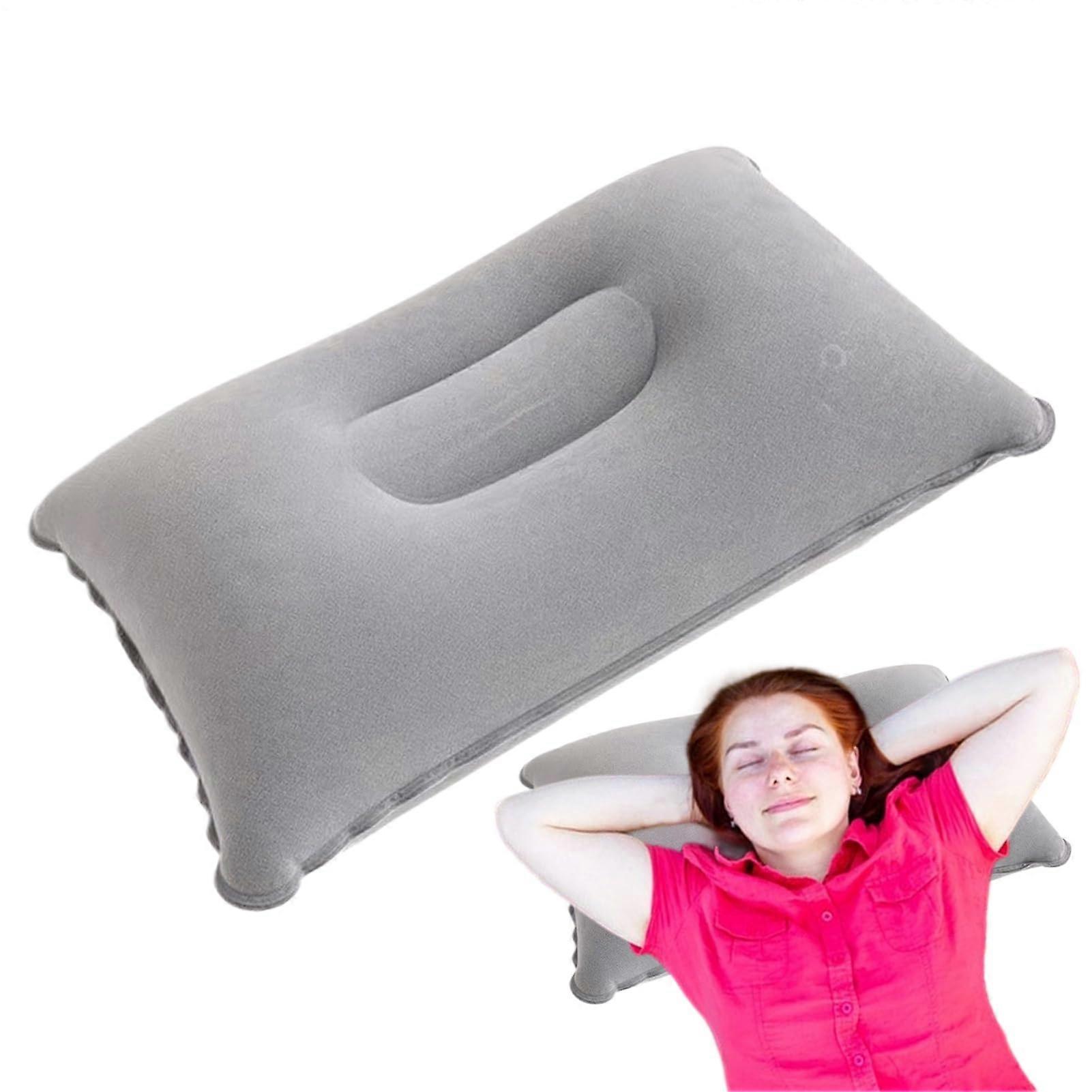Inflatable Pillows Compact Travel Pillow For Camping And Hiking, Lightweight Headrest For Airplane Or Car, Navy Blue