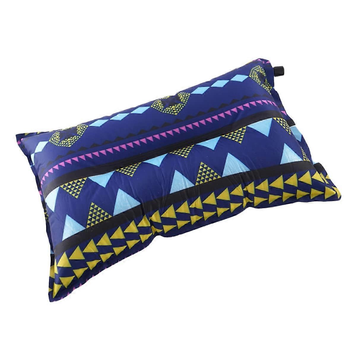 1pc Pillow Inflatable Camping Pillow for Travel Automatic Inflation National Style Portable Rest for Outdoor Soft Comfortable Multi 45*30cm