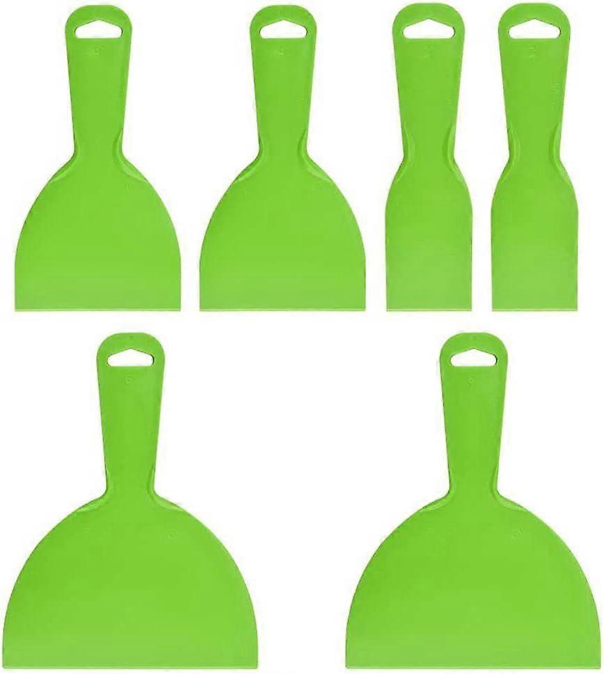 6 Pieces Plastic Putty Knife Spatulas Coating for Spackling, Painting, Patching