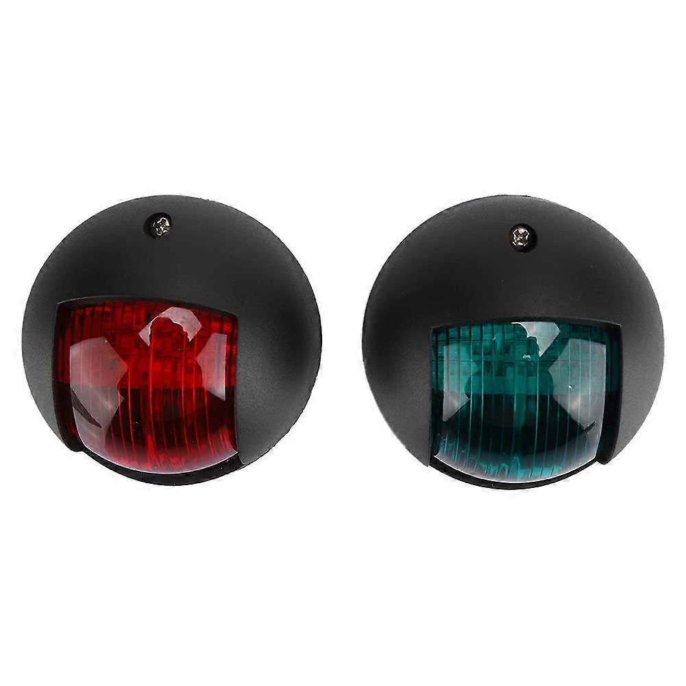 Navigation Lights for Boats LED 2Pcs Polycarbonate Red Green Boat Navigation Lights for Pontoons Yachts Speed Black