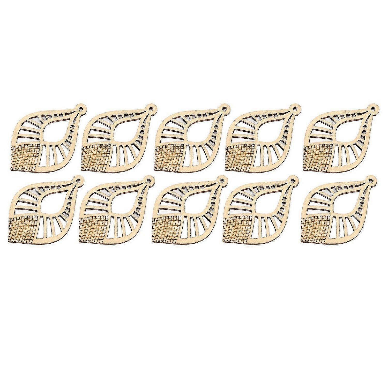 2025 Latest Model 10Pcs Wood Earring Pendant Lightweight Durable Comfortable