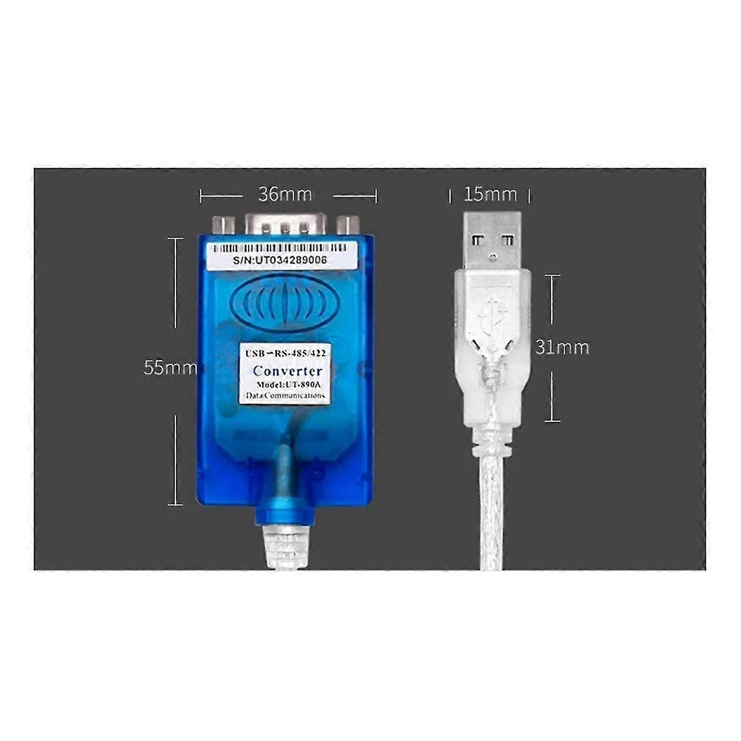 USB to 485/422 Serial Cable Industrial Serial RS485 to USB Communication Converter UT-890A-N