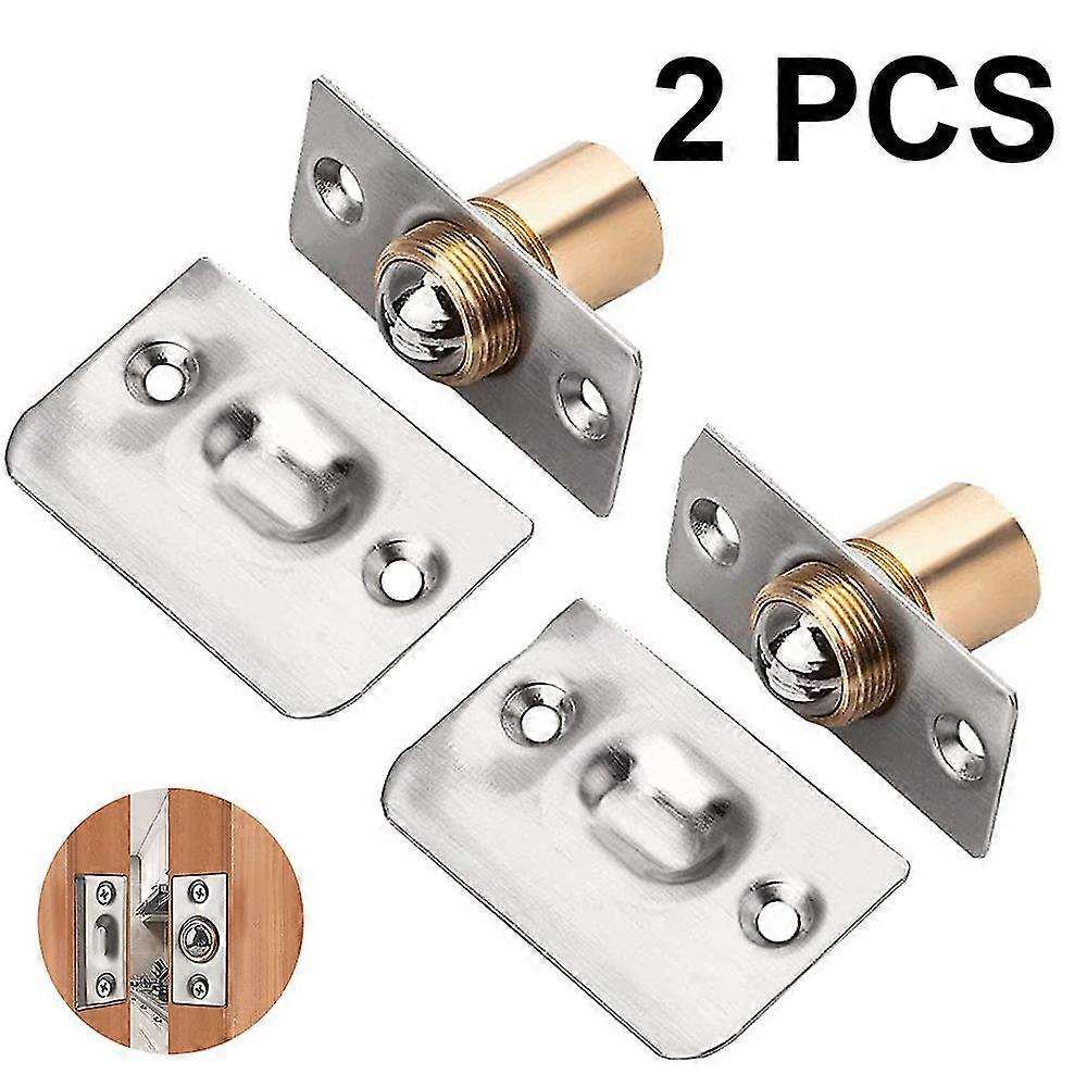 2 Pieces Cabinet Door Ball Catch, Stainless Steel Adjustable Roller