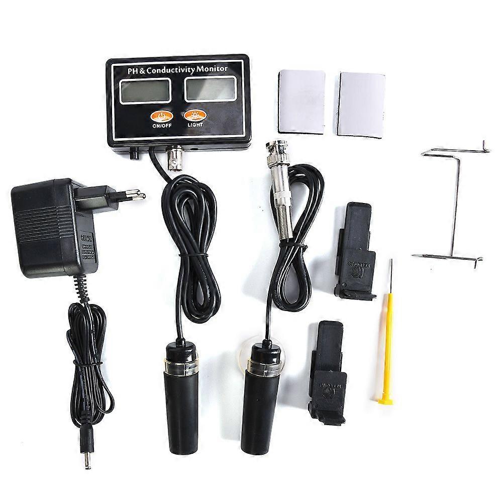 Online PH EC Monitor Meter Water Quality Tester with Replaceable PH Probe220V EU Plug