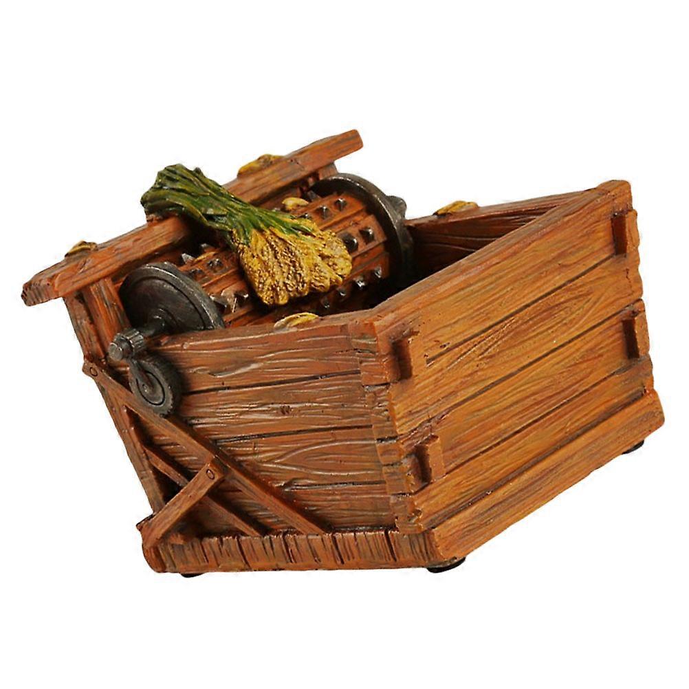 Indoor Flowerpot Retro Threshing Machine Craft for Decorating Spaces 1Pcs