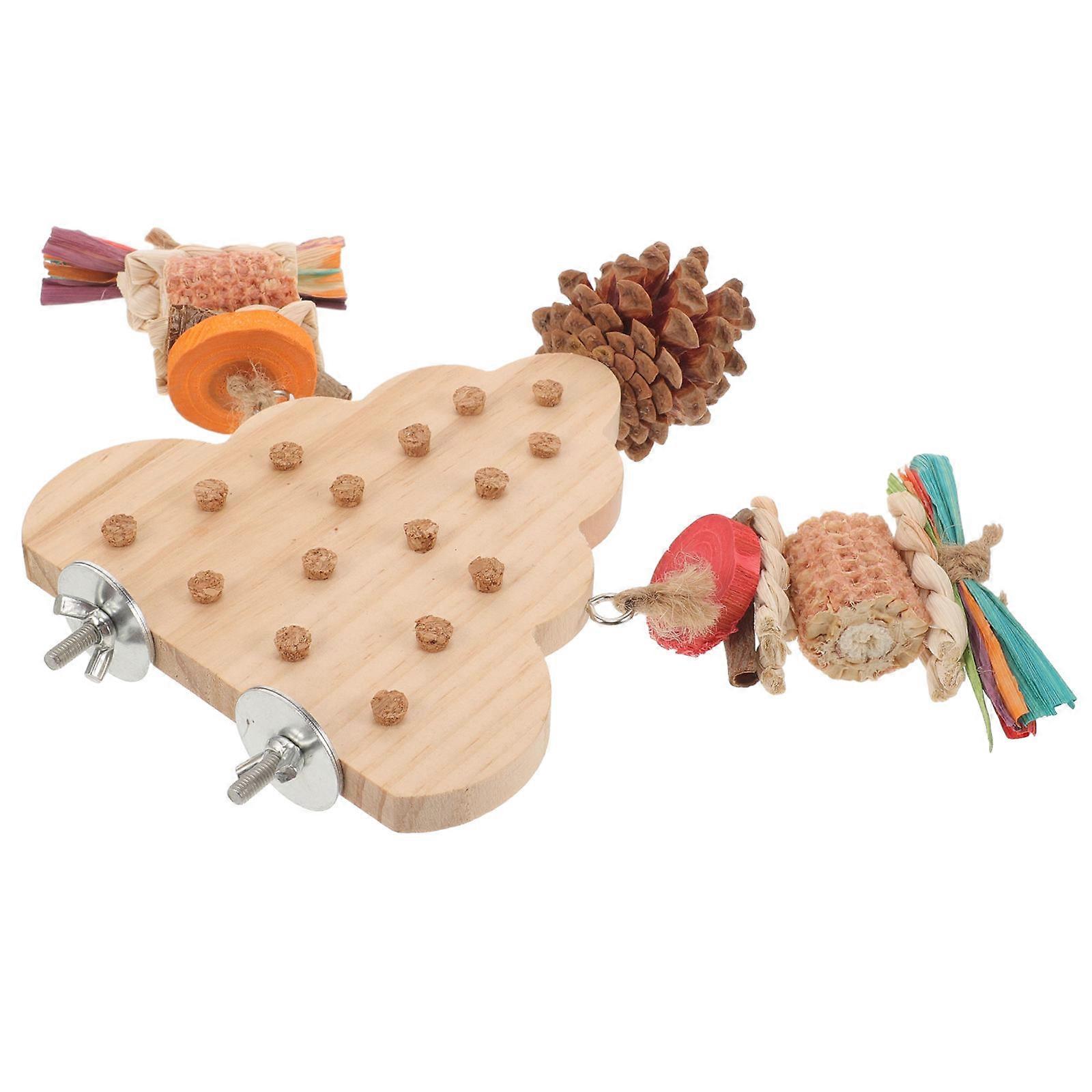 Bird Perches for Parakeets Wood Platform for Standing 2Pcs Set
