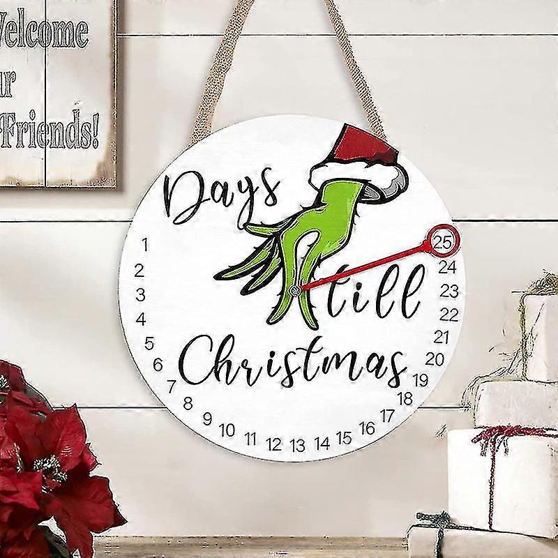 Grinch 25 Days Countdown Advent Calendar Wooden Christmas Pendant