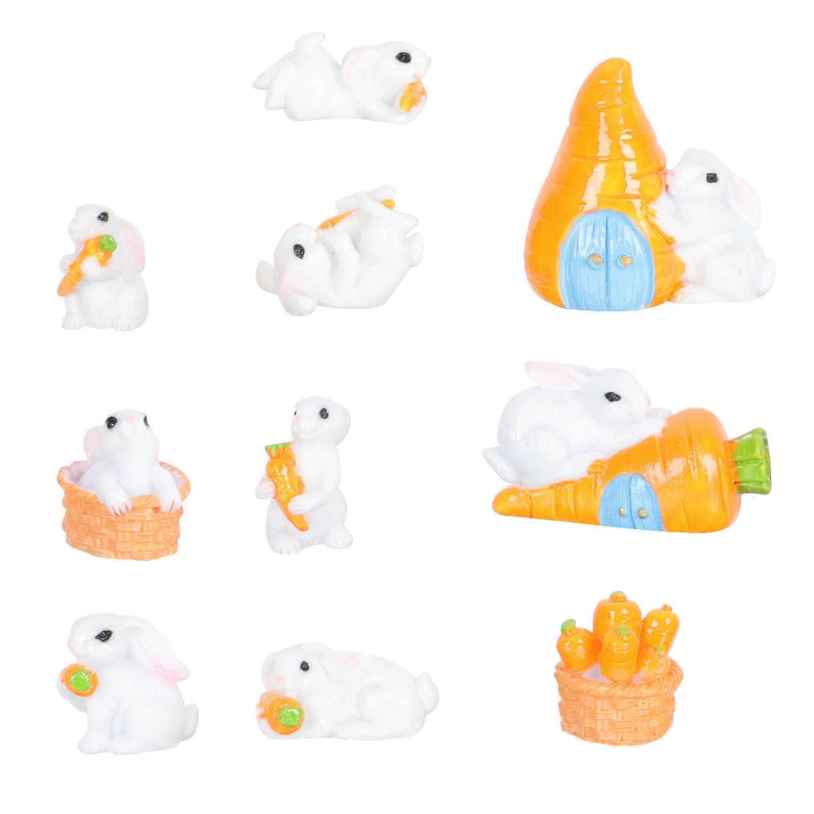 Micro Rabbit Decorations Resin Crafts for Garden Decor 20Pcs Set