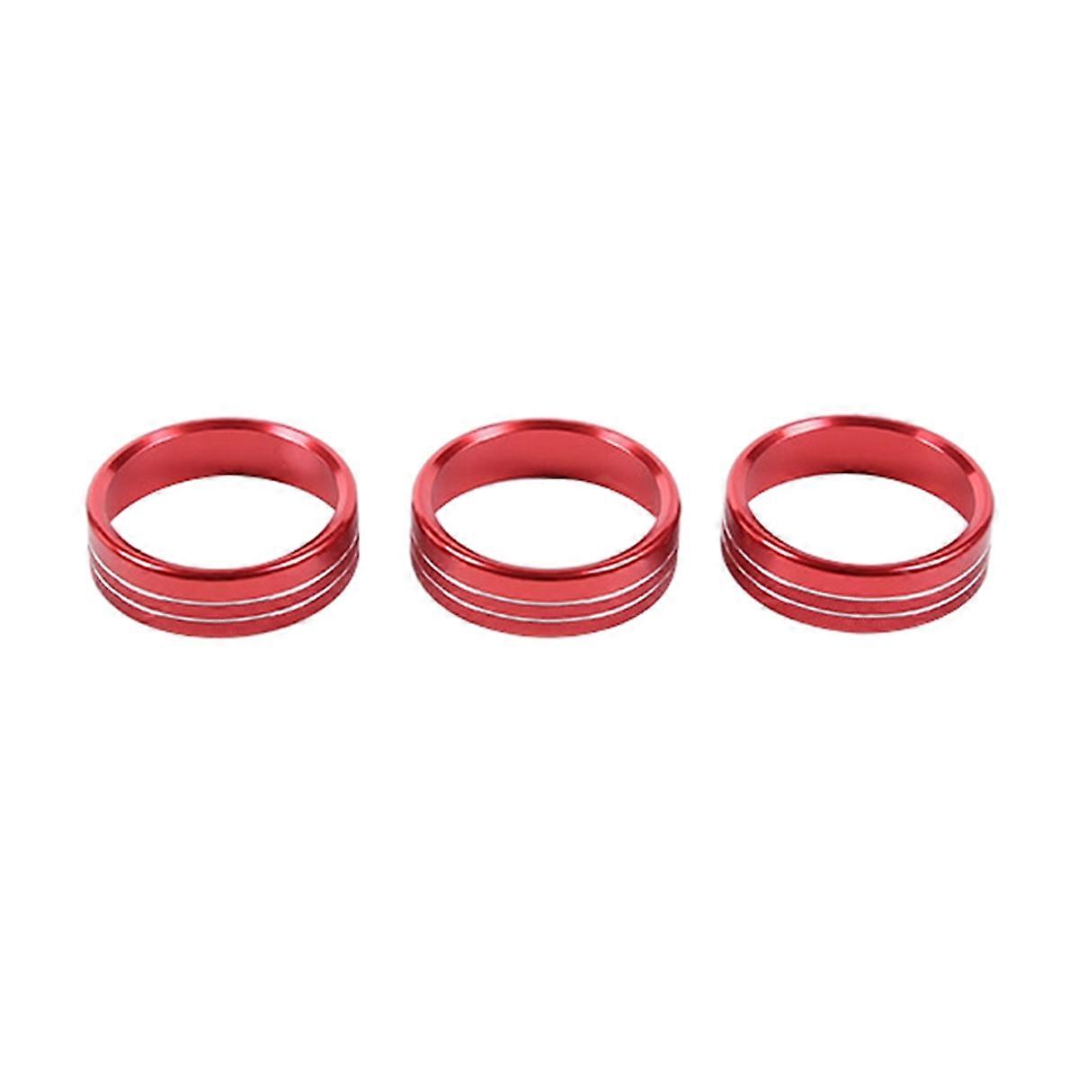 Air Conditioning Knobs Switch Ring Trim Interior Accessories (Red)