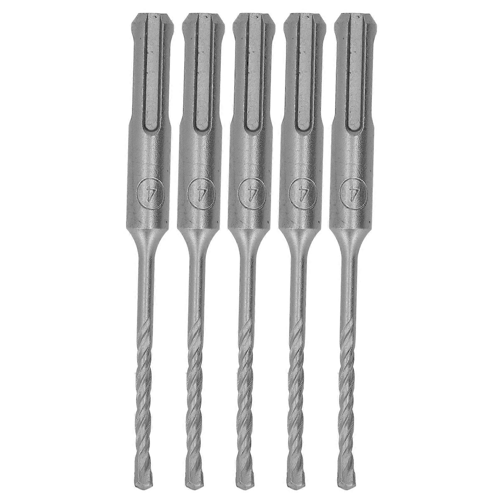 5Pcs Rotary Hammer Drill Bit Cemented Carbide Tip Spiral 2 Flutes Impact Drill Bit for Brick Stone 110mm 4mm/0.16in Open Diameter
