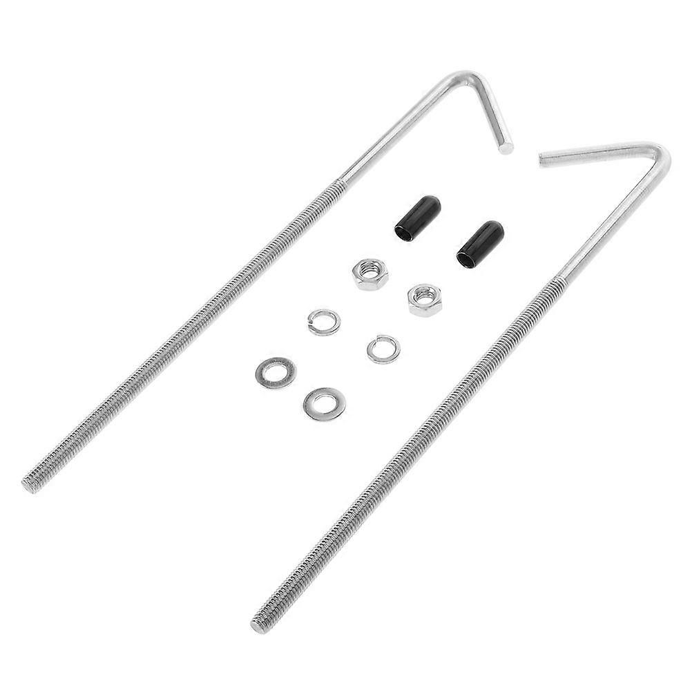 Universal Car Battery Retainer Kit for Battery Clamping 2Set Silver