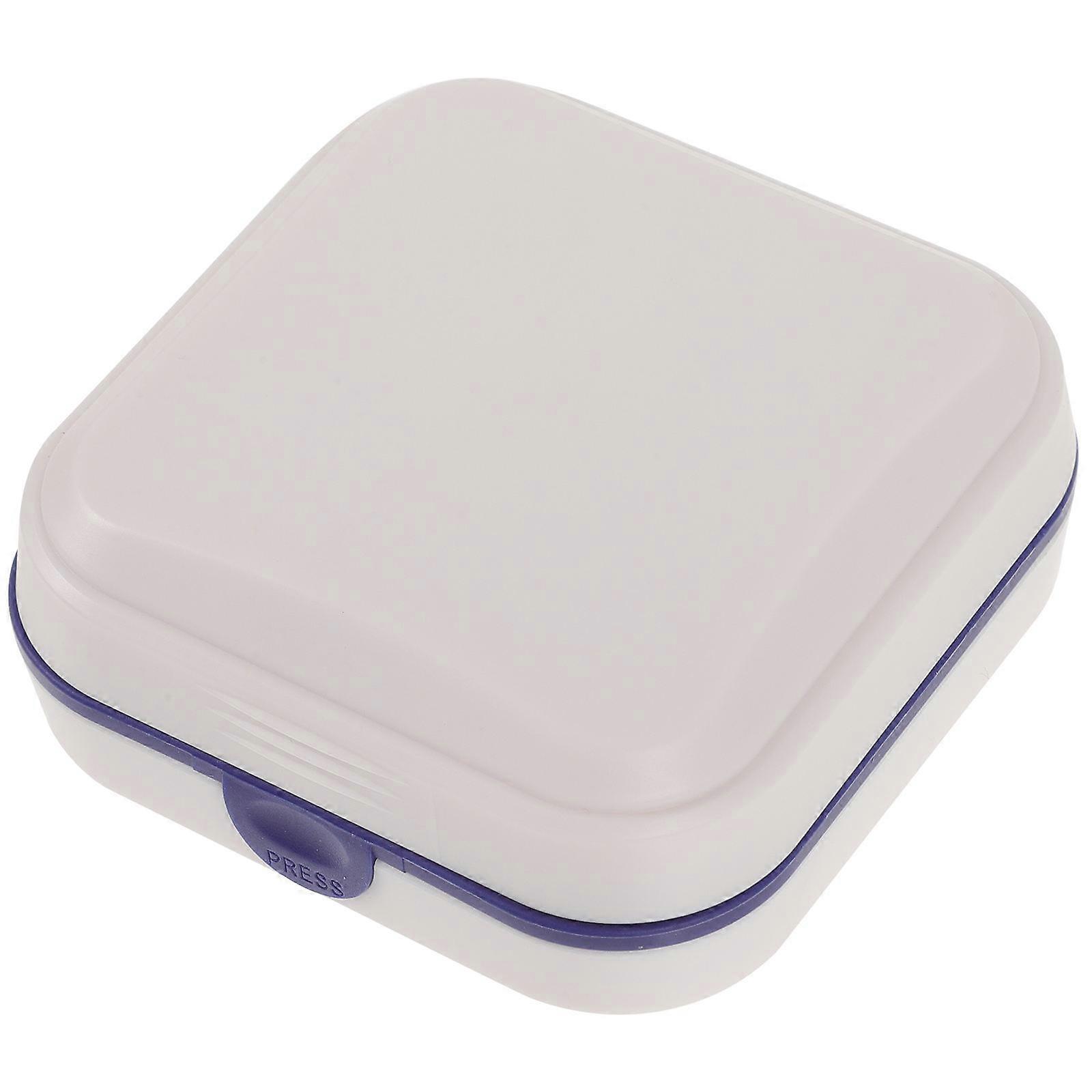 White Hearing Aid Case Small Hard Box for Storage 3Pcs Portable