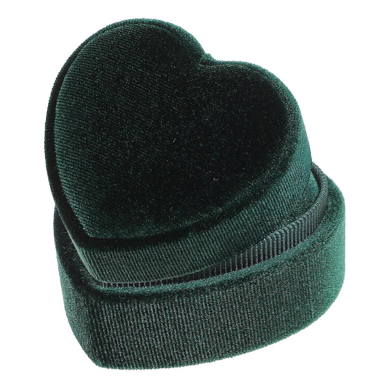 Green Heart Shaped Ring Box for Proposal Storage 5Pcs Set