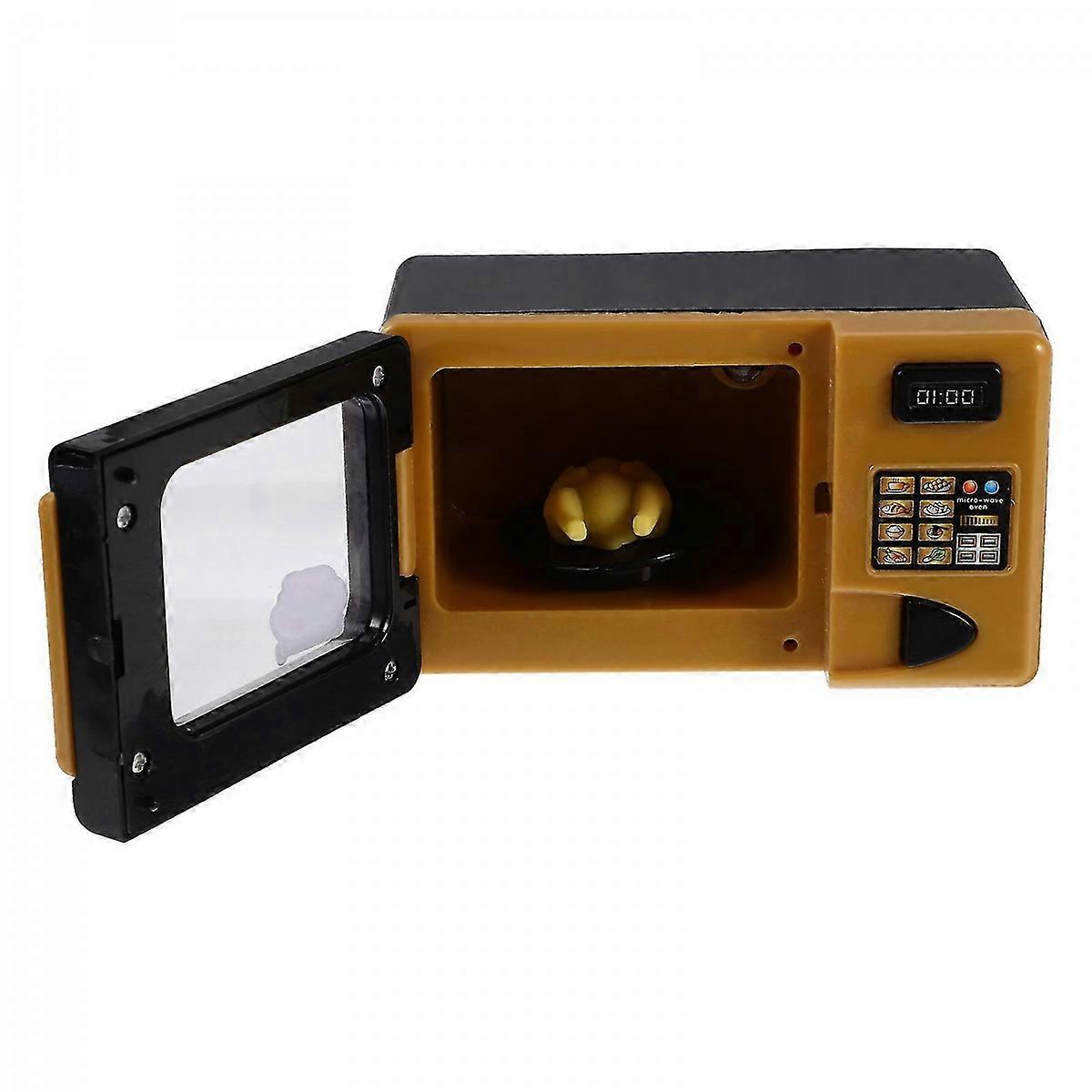 Mini Microwave Oven Toy for Kids Playing Crafted from Safe ABS Material Black 7 x 5.3 Inches