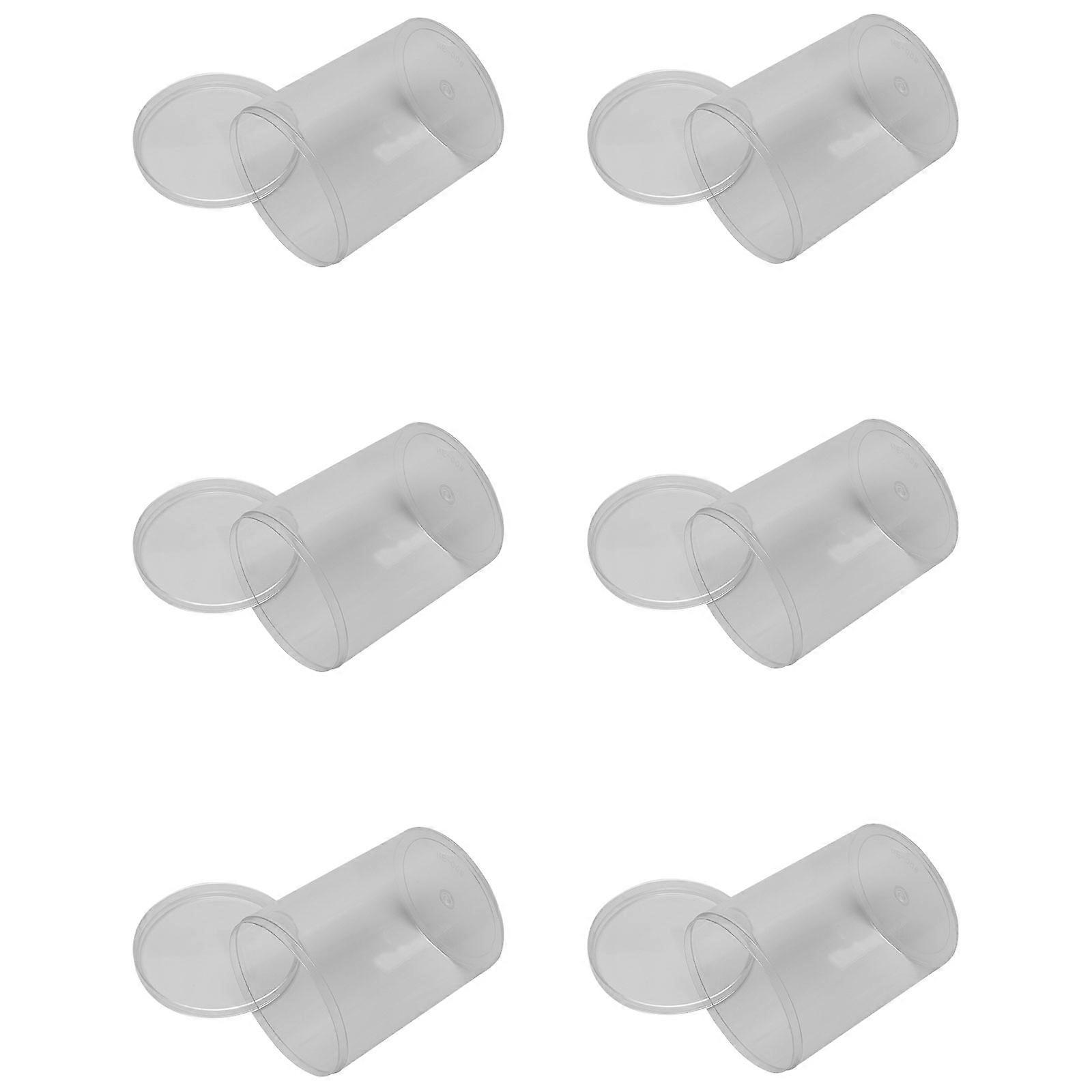 Transparent Model Storage Box Round for Storage 6Pcs Small Figurine Display Case