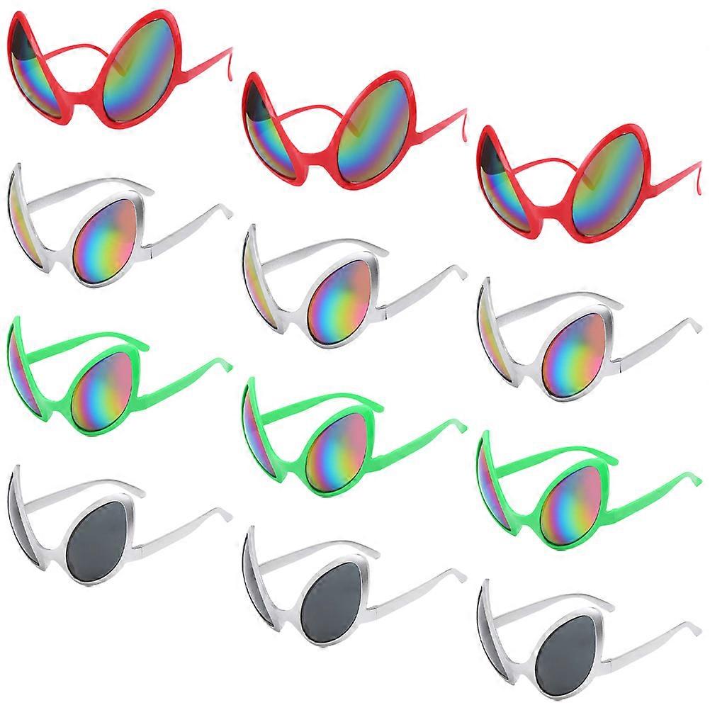 Alien Sunglasses Pack For Adults And Party Enthusiasts In Assorted Color Perfect For Halloween And Cosplay Party 12-Pcs
