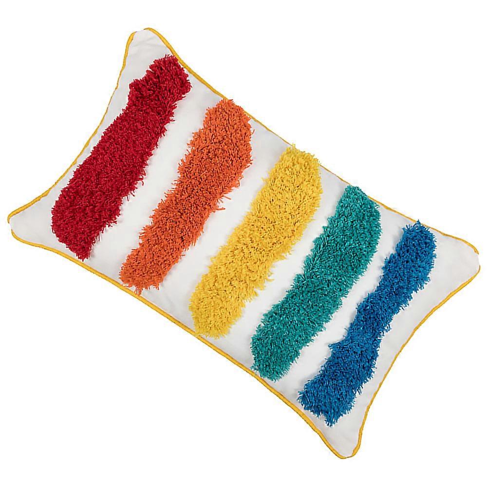 Tufting Pillow Cover Multi-Colored Cotton Canvas Material Home Decor Enthusiasts 50x30cm 1Set