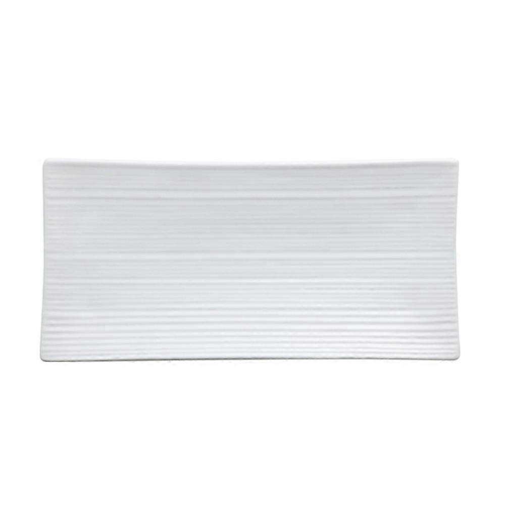 Sushi Plate Ceramic Loaf Pan for Serving Bread and Steak 3Pcs White