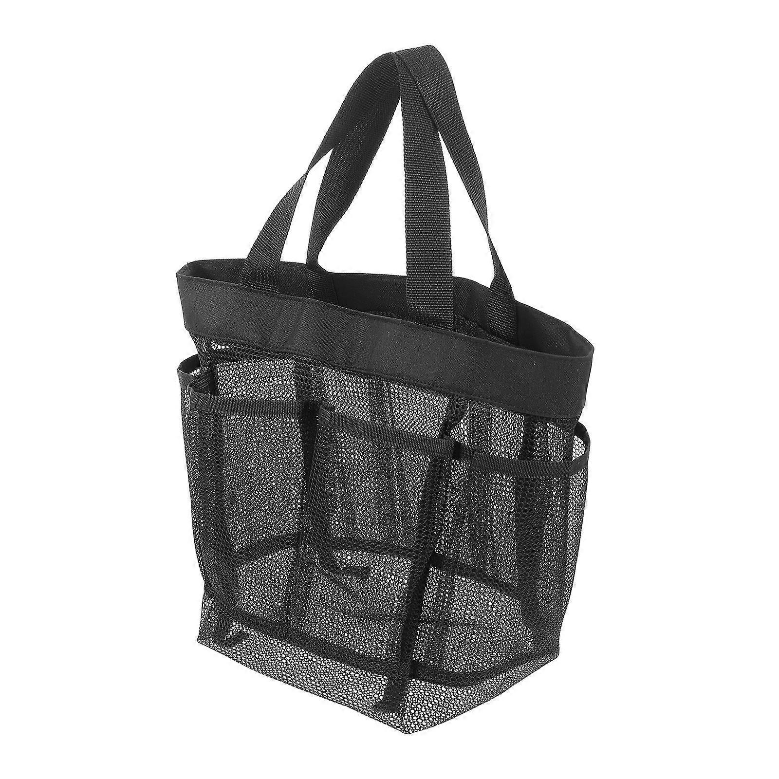 Large Capacity Portable Mesh Beach Bag for Toiletry 2Pcs Black