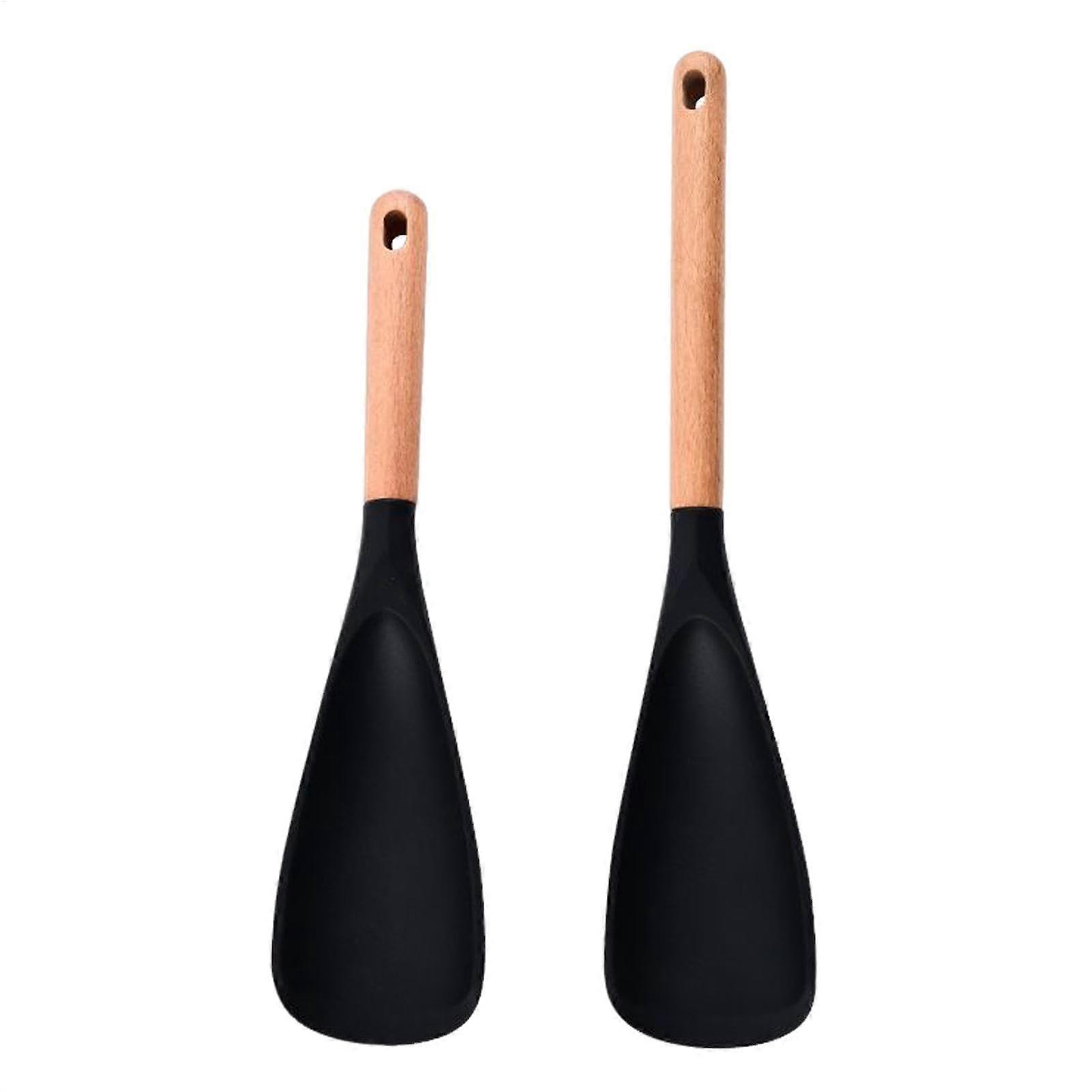 Cooking Spoons Set for Nonstick Cookwares Lightweight Sturdy Thick Handles Dishwasher Safe Silicone Head Serving and Stirring