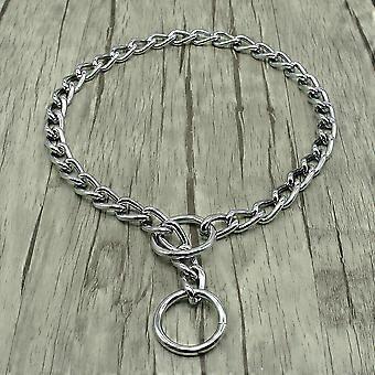 Strong Metal Dog Choker Choke Chain Training Collar Anti-Pull With Ring for Lead