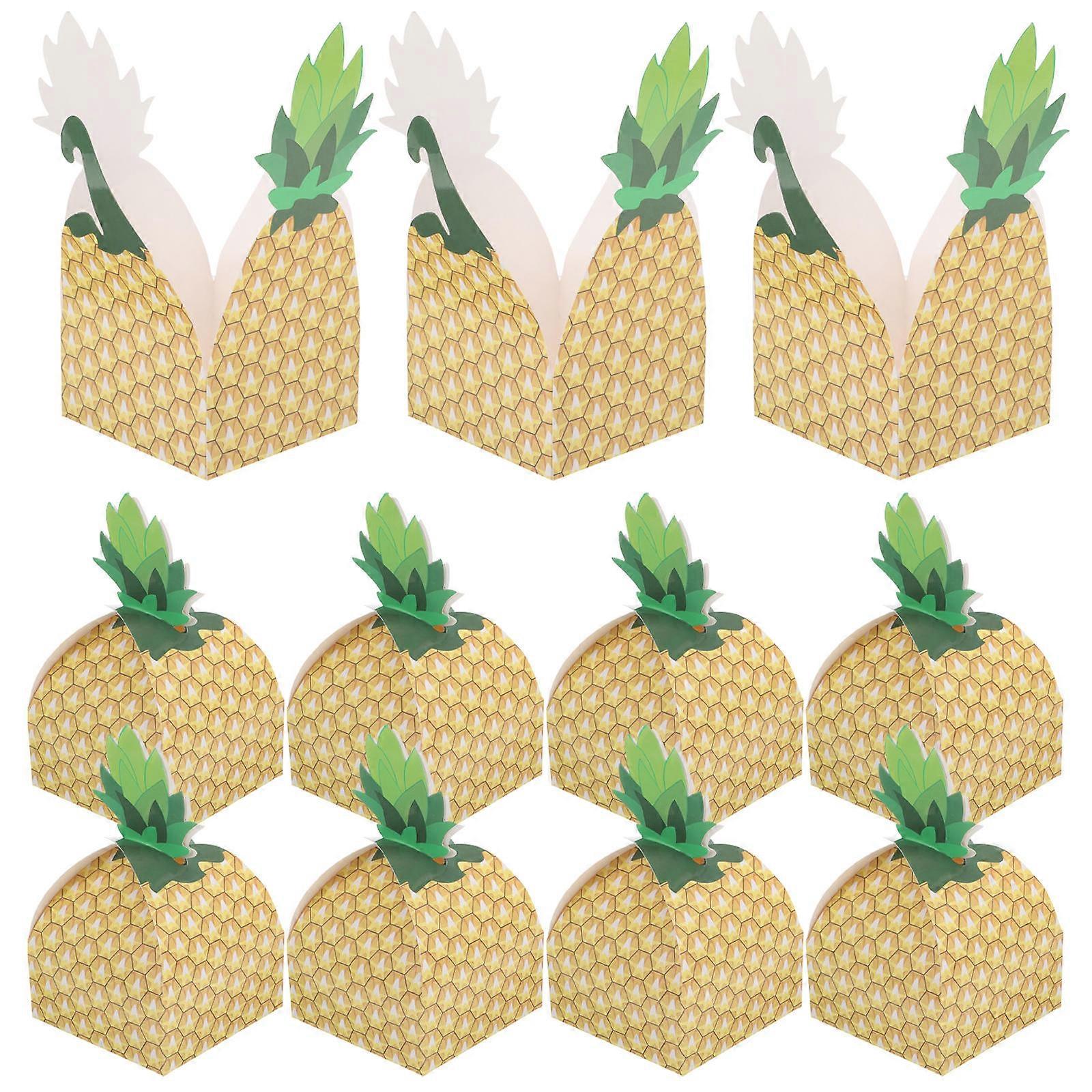 Pineapple Candy Box Storage Use 75Pcs Orange Paper Party Gift Boxes