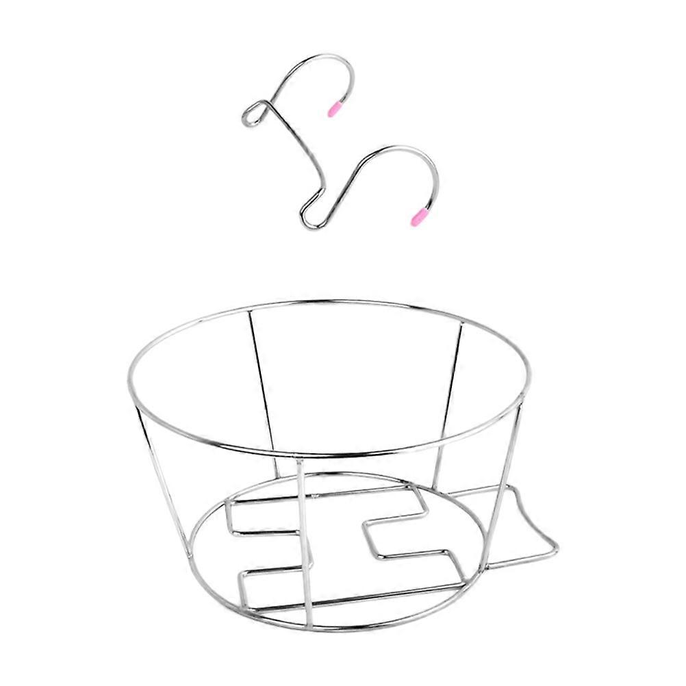 Balcony Hanging Flowerpot Rack for Plant Storage Silver 2Pcs