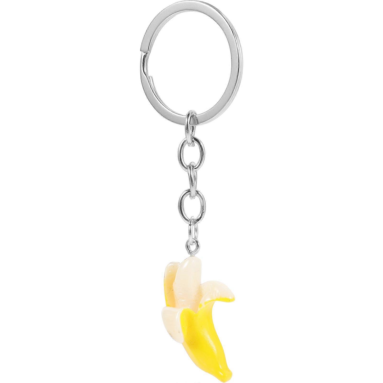 Fruit Charm Banana Key Chain For Children Christmas Graduation Present Yellow Resin Pendant 3 73X1 18X0 47In 1Pack