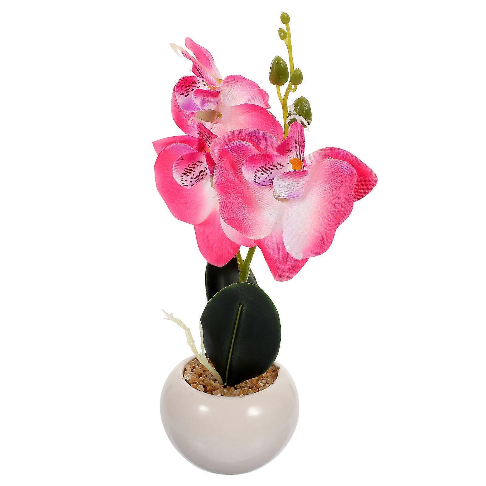 Artificial Potted Plant Simulation Phalaenopsis Bonsai with 4Pcs for Decor