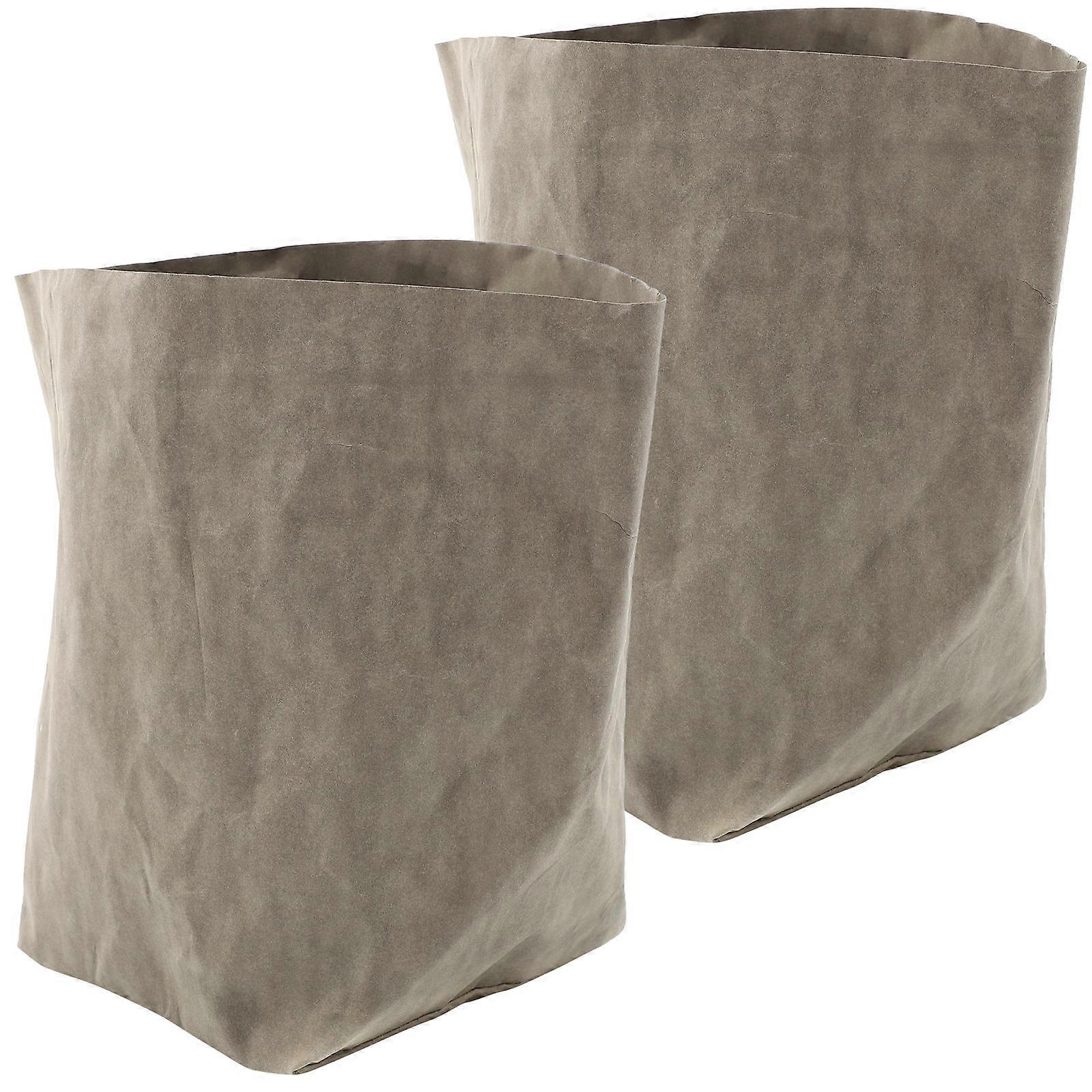 Grey Paper Bag 1Set for Kitchen Storage and Grocery Shopping Waterproof Reusable Foldable