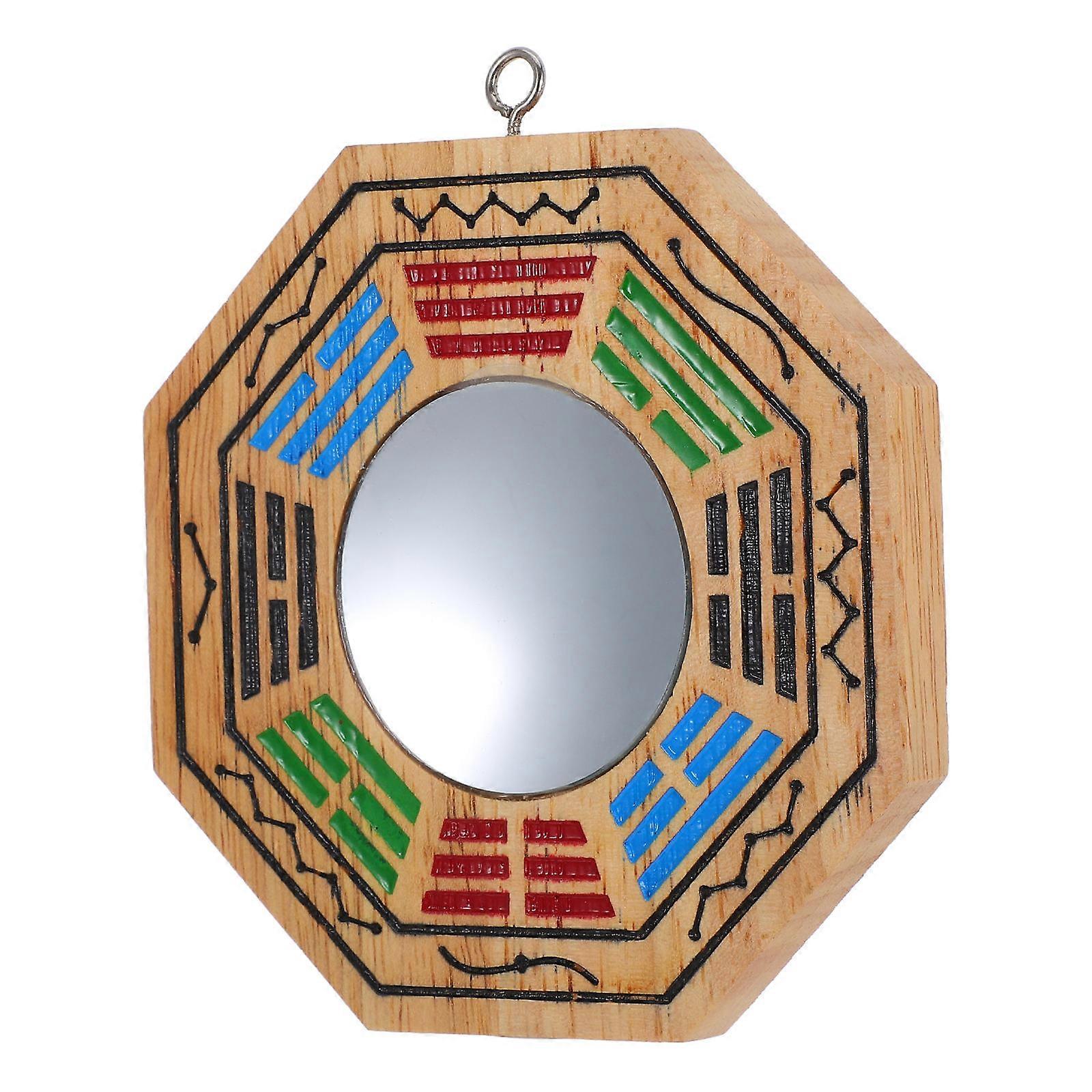 Chinese Style Bagua Mirror Temple Decor for Home Blessing 2Pcs