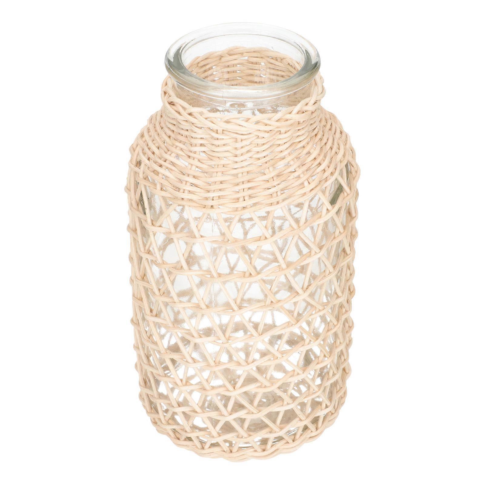 Rattan Desktop Vase Creative Flower Vase for Home Use 4Pcs Set