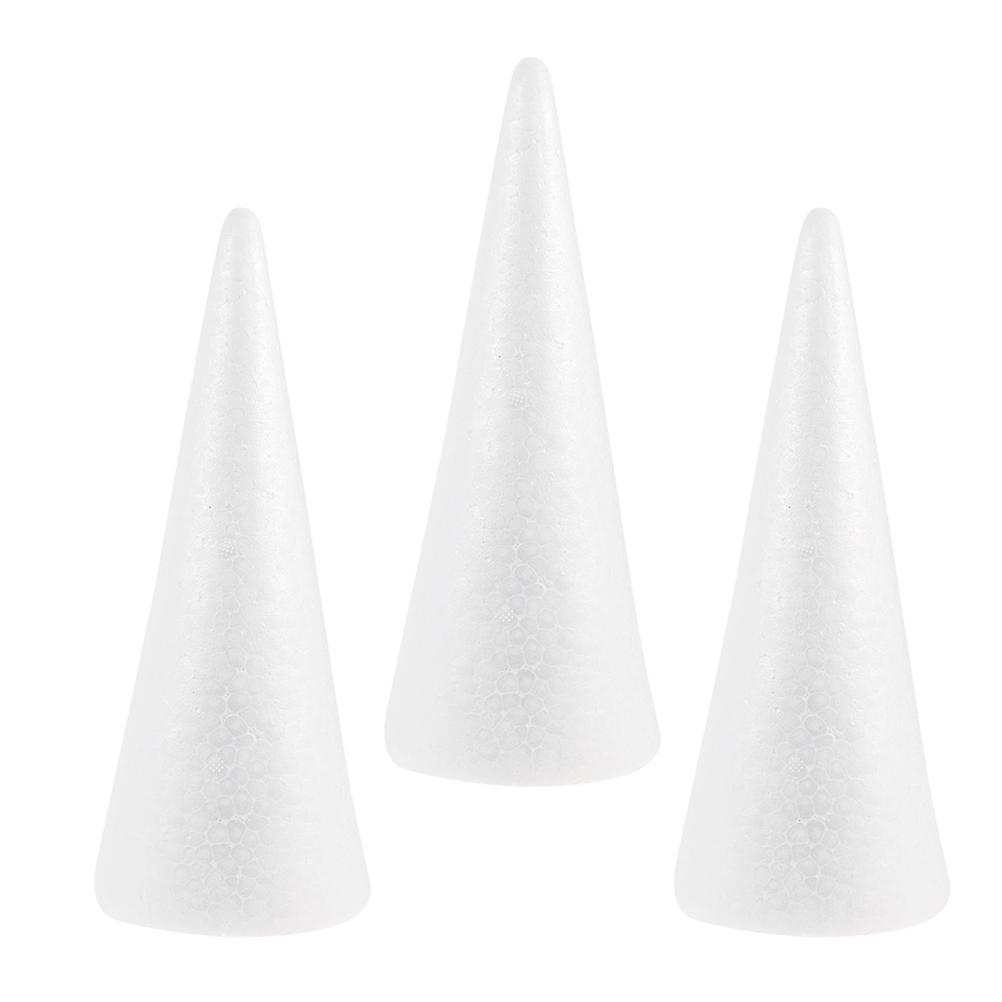 White Foam Cones for Craft Projects Kids DIY Polystyrene Tree Cone 6Pcs