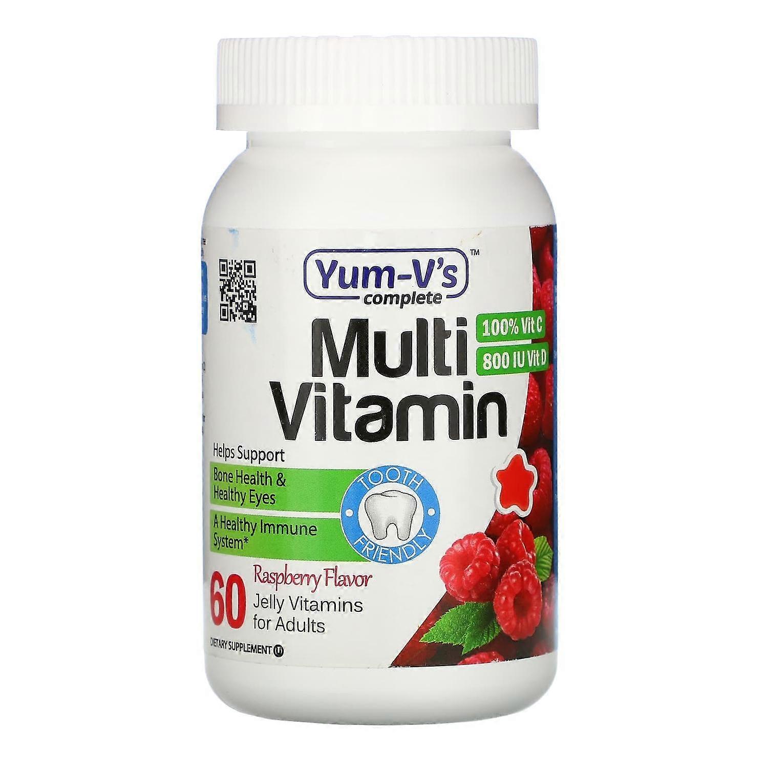 Yum-Vs, Multi Vitamin for Adults, Raspberry, 60 Jelly Vitamins