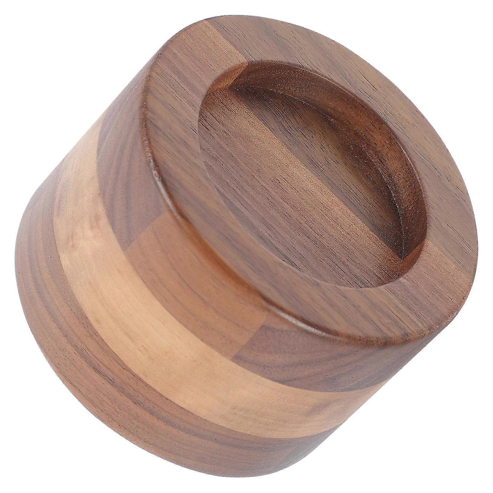 2Pcs Espresso Tamper Holder Wooden Stand for Storage Brown