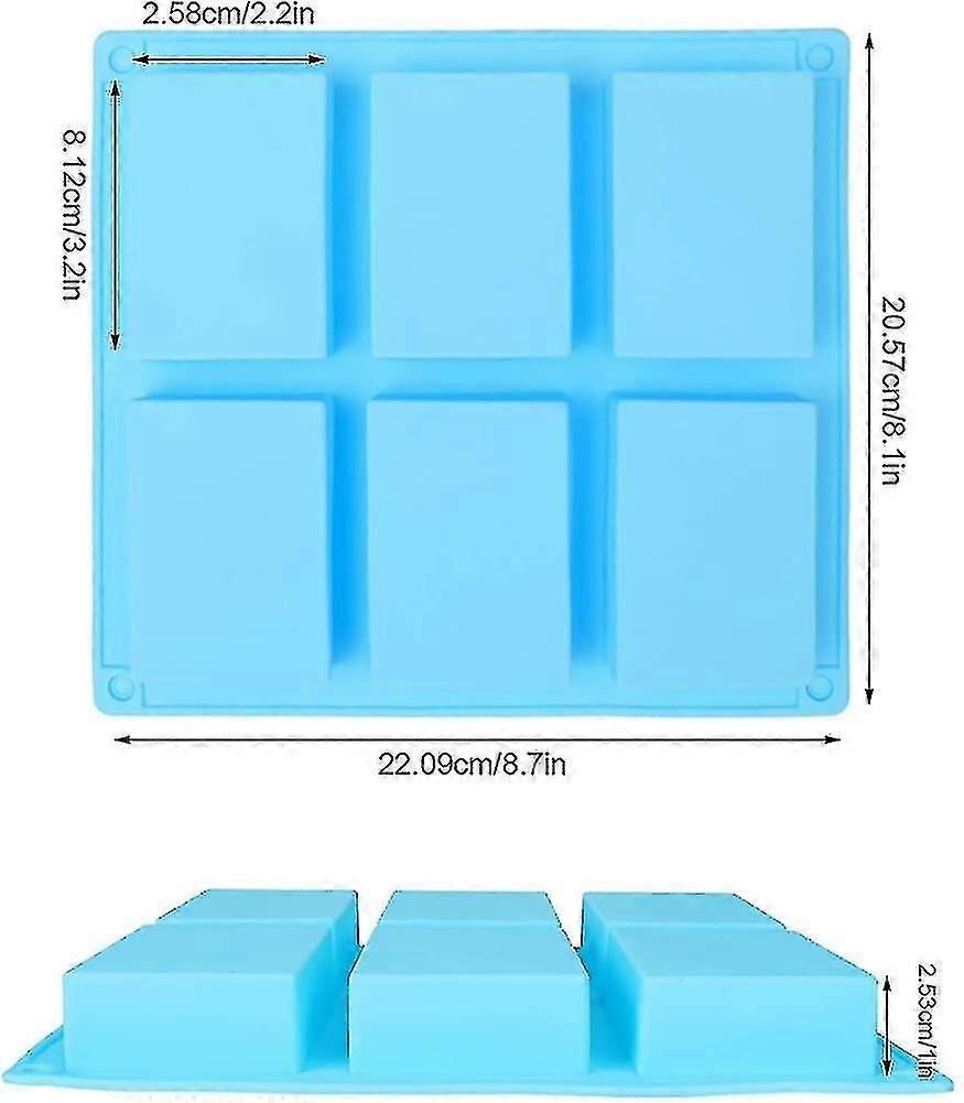 Soap Mold. 2 Soap Silicone Mold. 6 Cavities Rectangular Soap Mould. Diy Soap