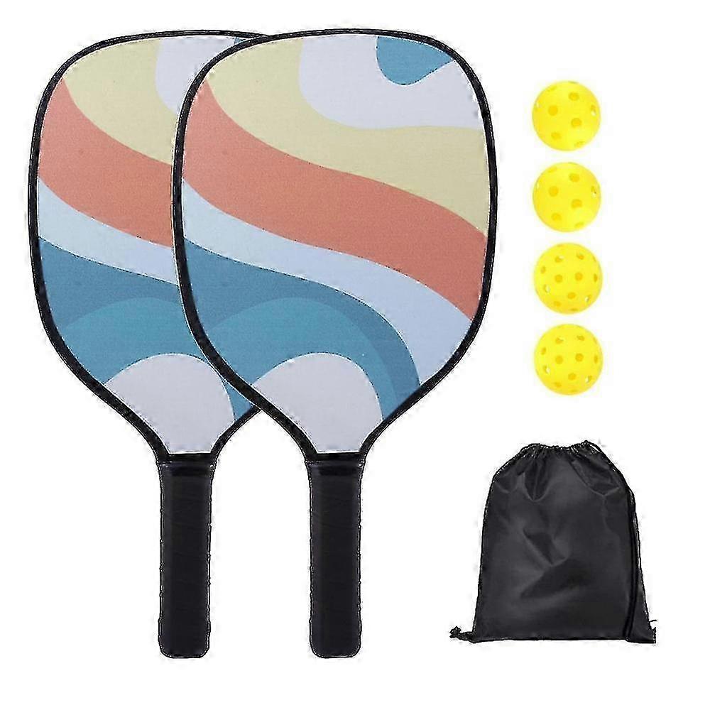 Pickleball Paddles Pickleball Set With 4 Pickleballs Squash Racket For Indoor And Outdoor Play--Orange