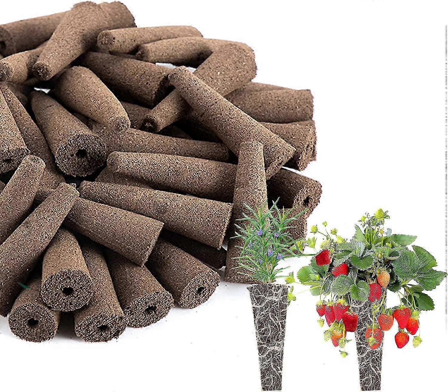 2025 50pcs Earthless cultivation Planting charcoal biological charcoal planting sponge breeding blocks of peat soil circular models