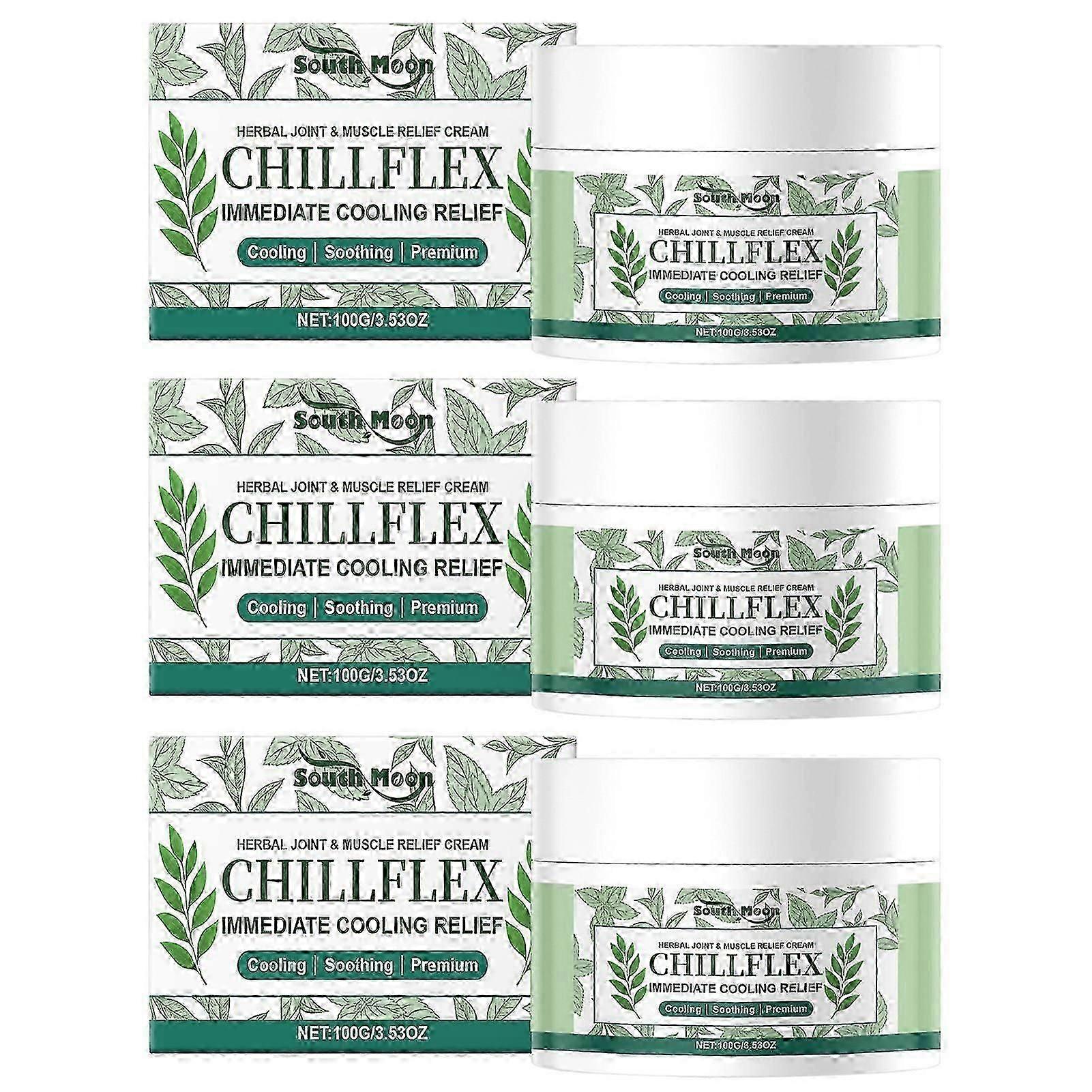 קרם מנטול להקלה על שרירים Chillflex קרם מרגיע צמחי מרפא לאי נוחות במפרקים ובשרירים -CN חדש