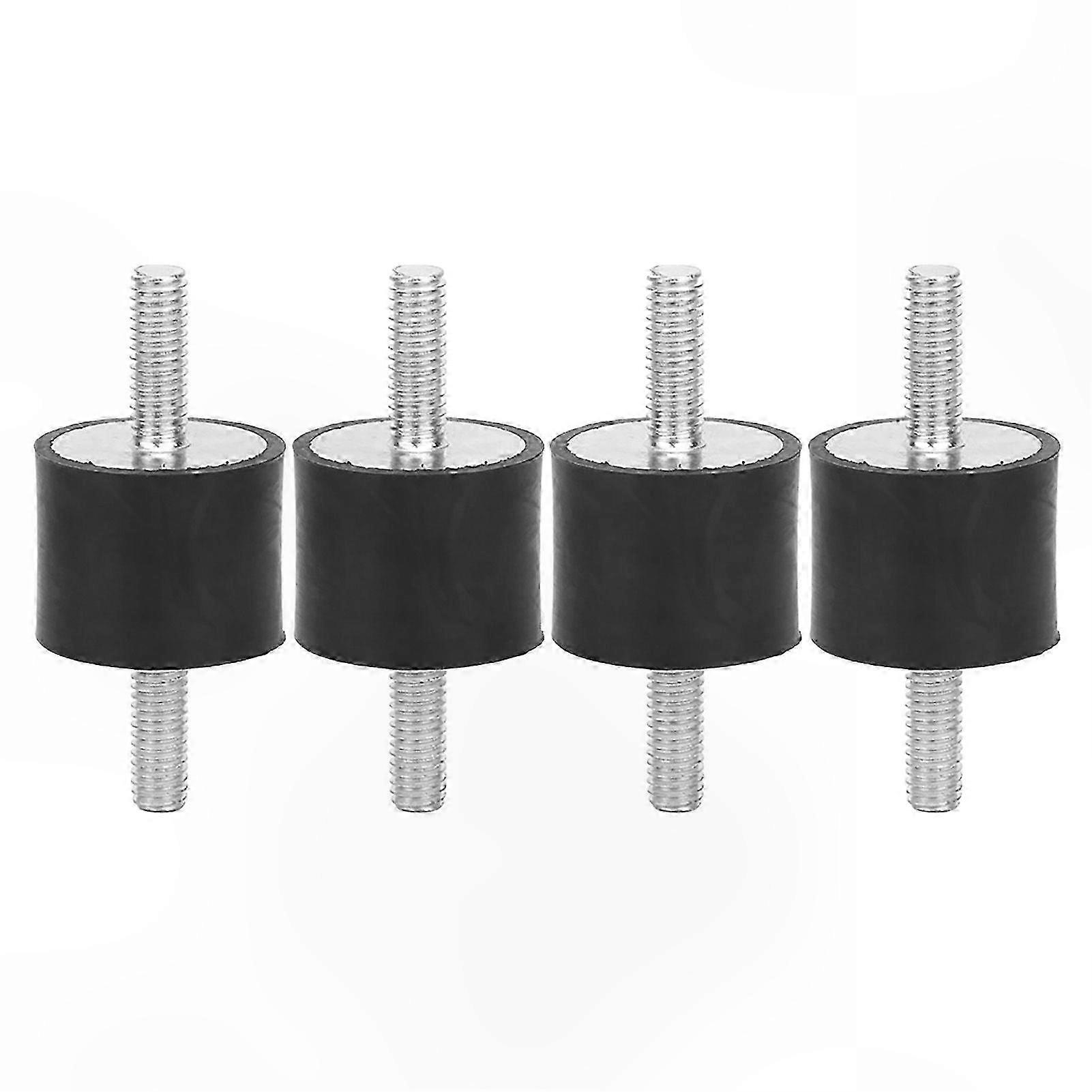 4-Pack M6 Anti-Vibration Rubber Mounts for Automotive and Marine Use (Size: 25x20mm, Thread: M6x18)