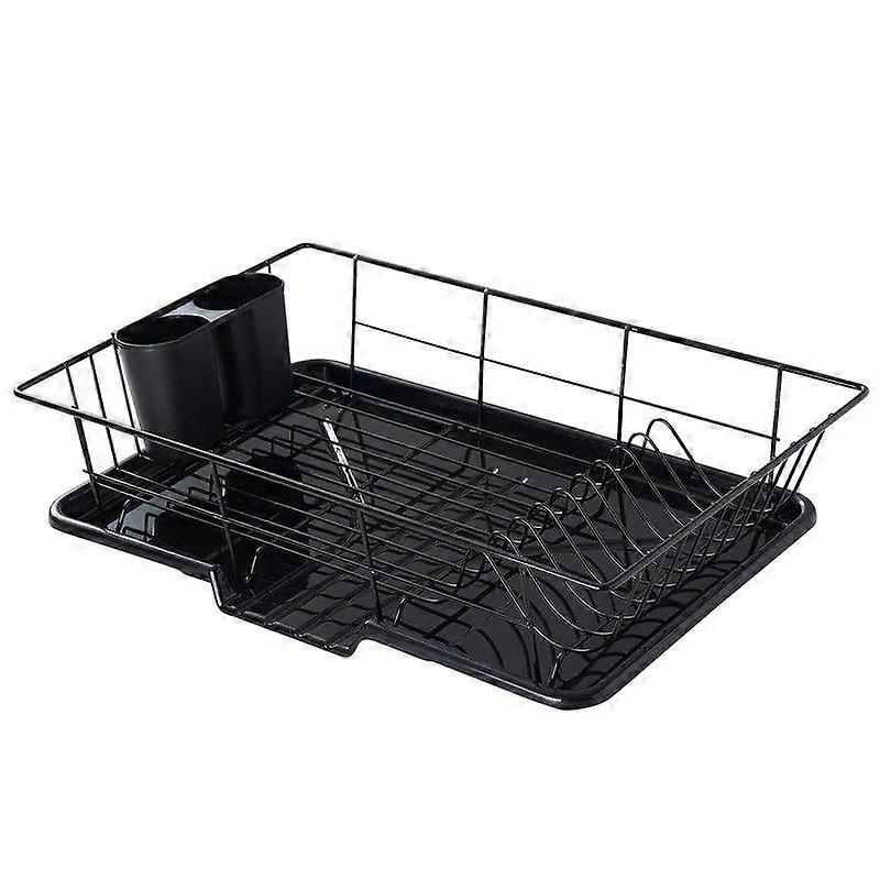 Space-Saving Dish Drainer Rack Set with Cutlery Holder
