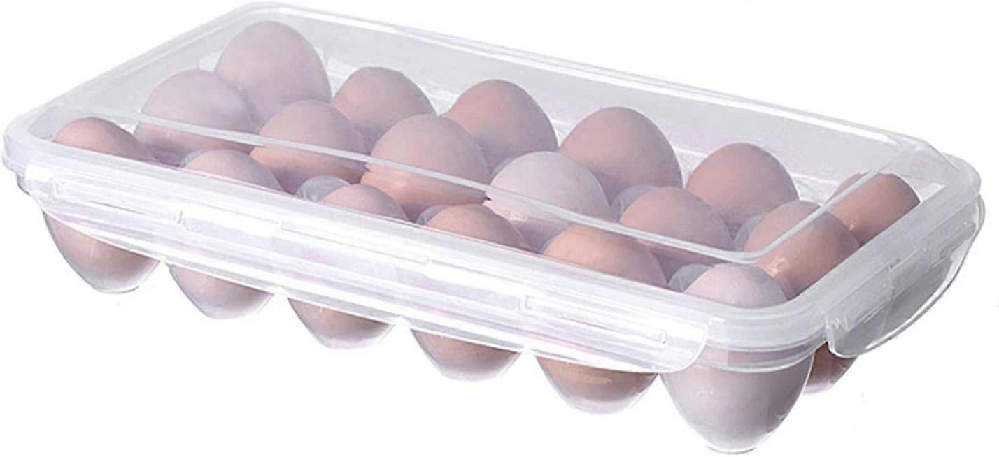 Egg Container Refrigerator Egg Storage Box With Lid Plastic Transport Box Stackable For 10 Eggs 18Gitter