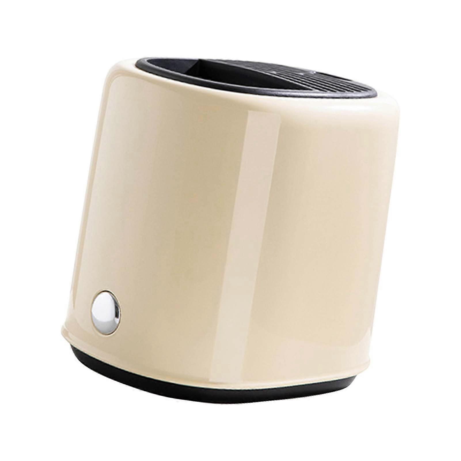 Retro Knife Block Utensil Holder 2 In 1 Countertop Organizer Large Capacity Beige Kitchen Storage