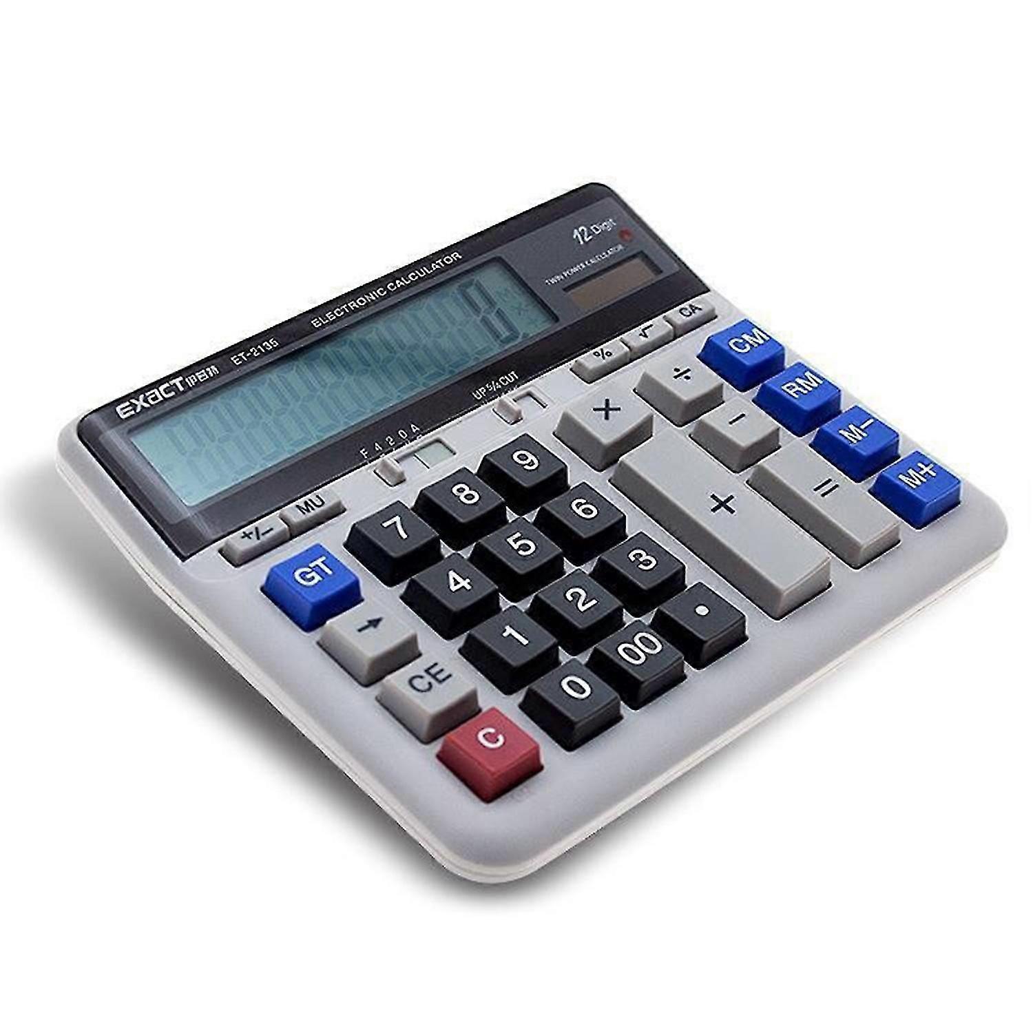 Large Computer Electronic Calculator Counter Solar & Battery Power 12 Digit Display Multi-functional